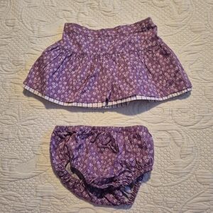 Janie and Jack girls skirt size 6-12 months light purple with white flower GUC